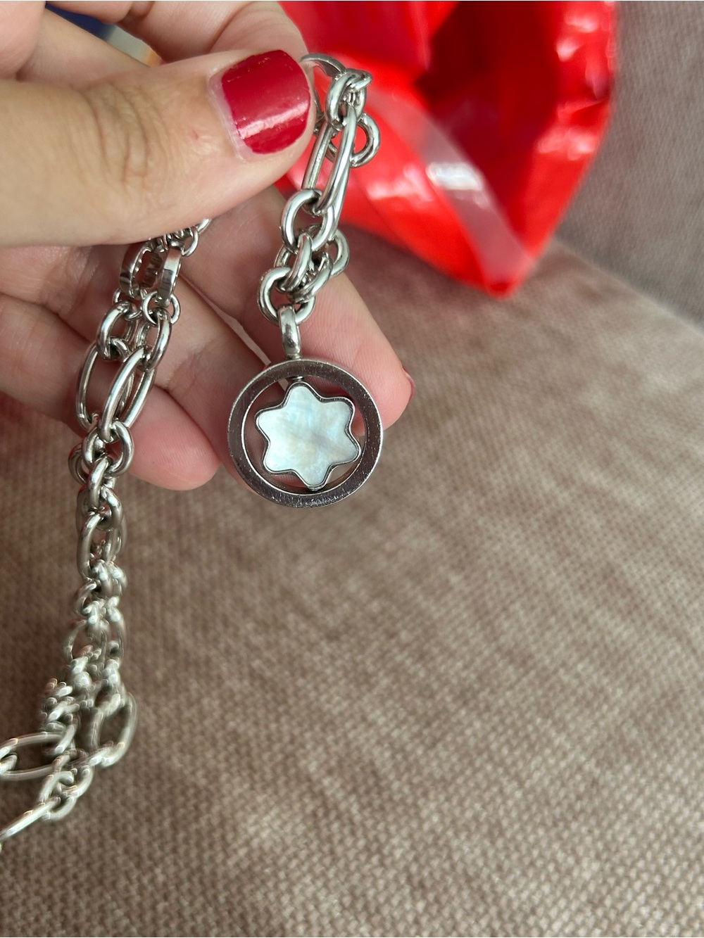 Montblanc Silver-Tone Star Emblem Chain Necklace - Picture 7 of 9
